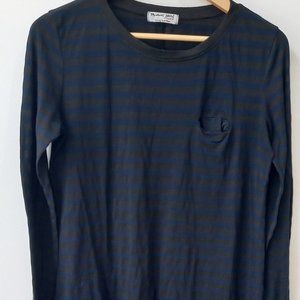 Michael Stars Long Sleeve Striped Pocket Tee